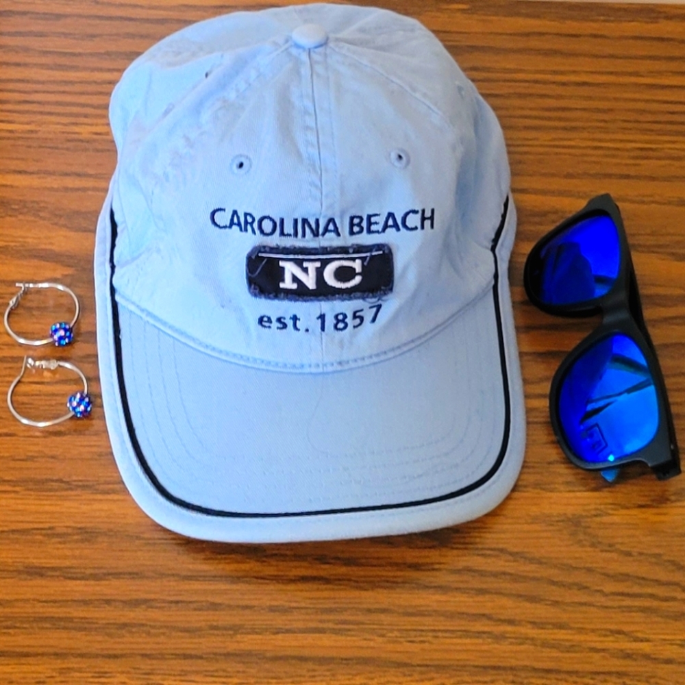 Wings Carolina Beach NC baby blue logo souvenir cap.